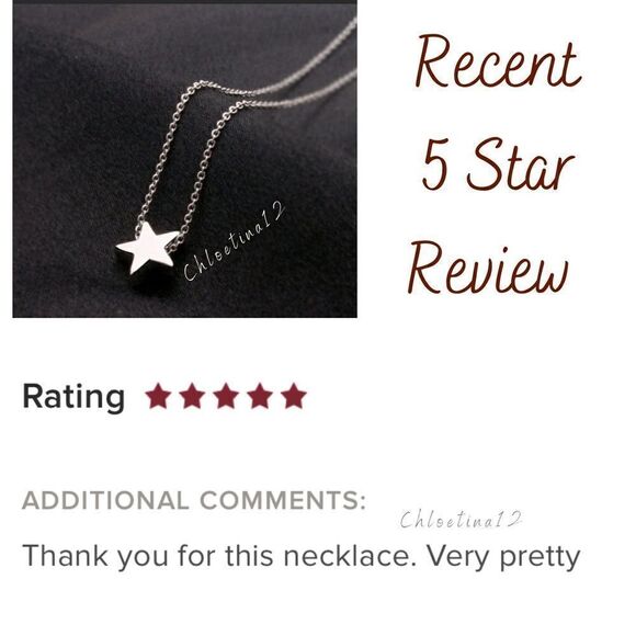 Simple Silver Star Necklace - Picture 5 of 7